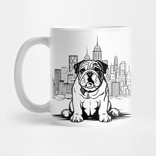 English Bulldog Dog Pet Animal World Furry Friend Vector Graphic Mug